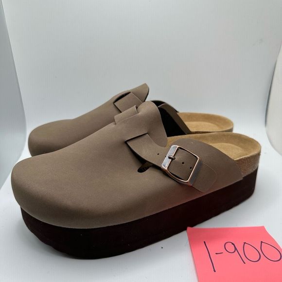 CUSHIONAIRE Women's Cork Footbed Platform Clog 8 BROWN - Picture 3 of 7